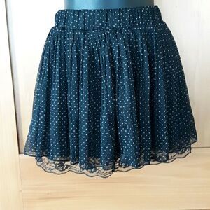 3/$20 or $14 Chico Sweet pleated With ElasticWaist polkadot mini skirt   Size S